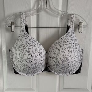 Cacique Black and White Floral Bra